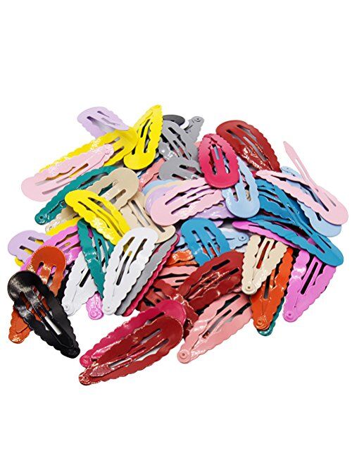 60pcs Snap Hair Clips 30 Pairs 2 Inch No Slip Metal Hair Clip Barrettes Accessories for Toddlers Girls Kids Women (Solid Color)