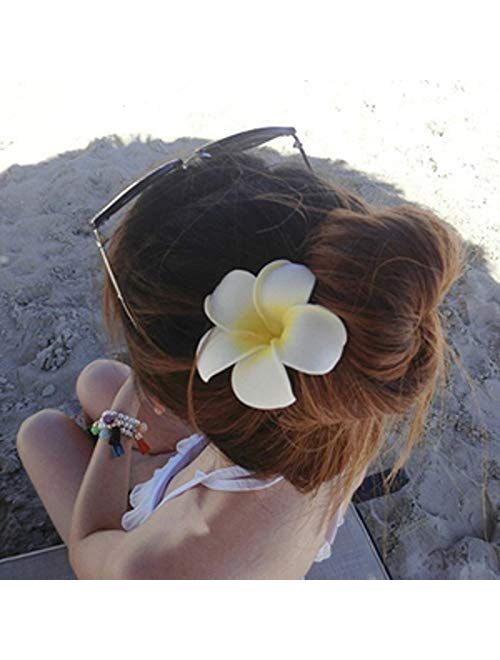 Calcifer 30pcs 1.97''Hawaii Hawaiian Plumeria Flower Clips Bridal Wedding Party Beach Hair Clips