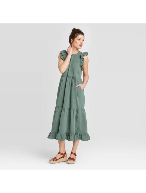 Women's Sleeveless Tiered Ruffle Dress - Universal Thread
