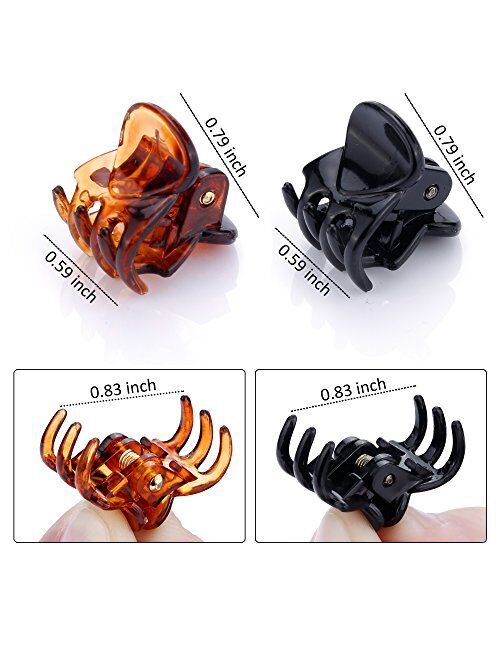 48 Pcs Mini Hair Clips for Girls and WomenBlack and Brown)