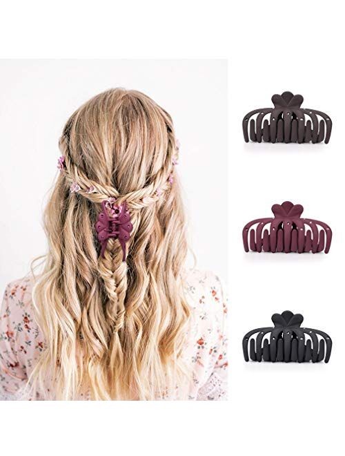 DEATTI Hair Claw Clips for Women 3Pack, Strong Hold for Thick Hair