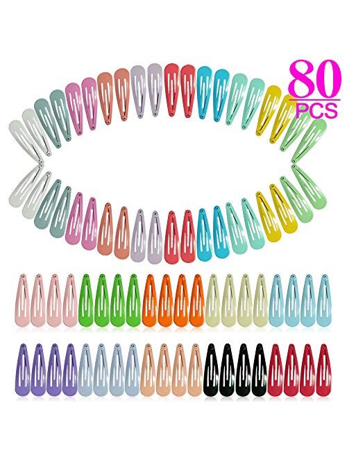 Jiaron 80PCS Hair Clips, 2 Inch Non-Slip Metal Hair Barrettes for Girls, Kids, Baby and Women. (20 Colors)