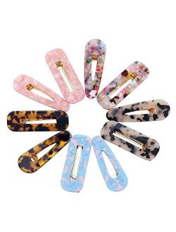 10 Pcs Acrylic Resin Hair Barrettes Fashion Geometric Alligator Hair Clips for Women and Ladies Hair Accessories