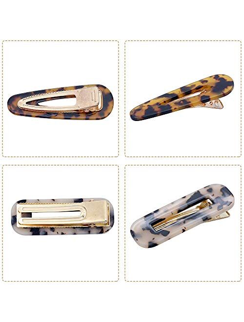 10 Pcs Acrylic Resin Hair Barrettes Fashion Geometric Alligator Hair Clips for Women and Ladies Hair Accessories