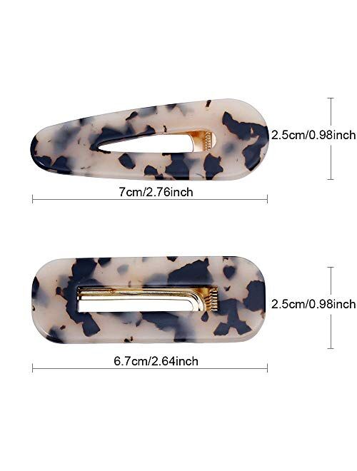 10 Pcs Acrylic Resin Hair Barrettes Fashion Geometric Alligator Hair Clips for Women and Ladies Hair Accessories