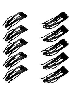 24 Pieces Double Grip Black Hair Clips Metal Snap Hair Clips Hair Barrettes for Hair Making, Salon Supplies