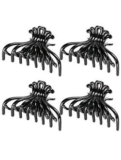 LONEEDY 10 Pack Black Jaw Clips For Thick Hair, Non-slip Hair Claw Clip for Women and Girls