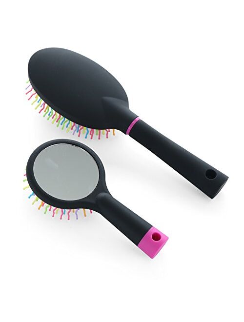 OneDor Rainbow S-Curve Ball tipped Bristles Air Volum Hair Brush with Flexible Cushion Base for Hair | Detangling Comb