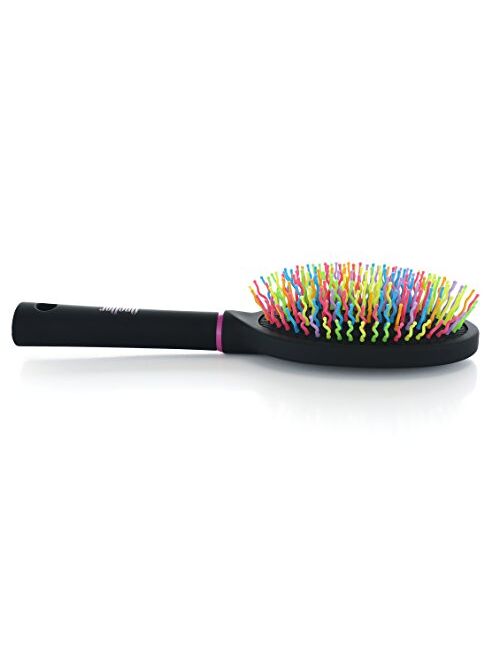 OneDor Rainbow S-Curve Ball tipped Bristles Air Volum Hair Brush with Flexible Cushion Base for Hair | Detangling Comb