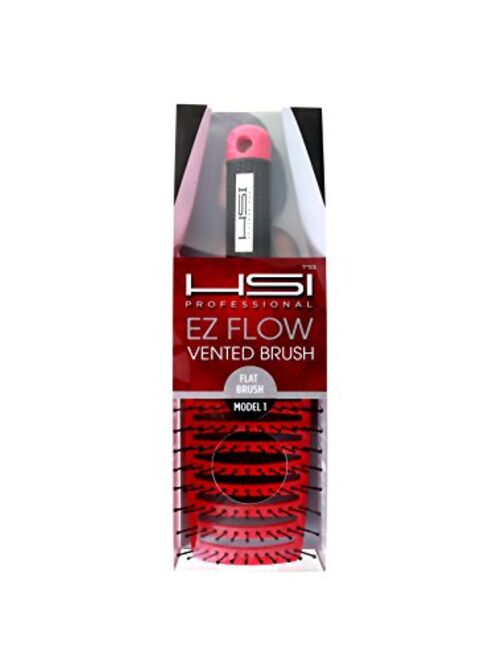 HSI Professional Premium Quality Ez Flow Vented Hair Detangling Brush Glide Thru Detangler for Wet and Dry Hair with Super Soft Flexible Ionic Bristles