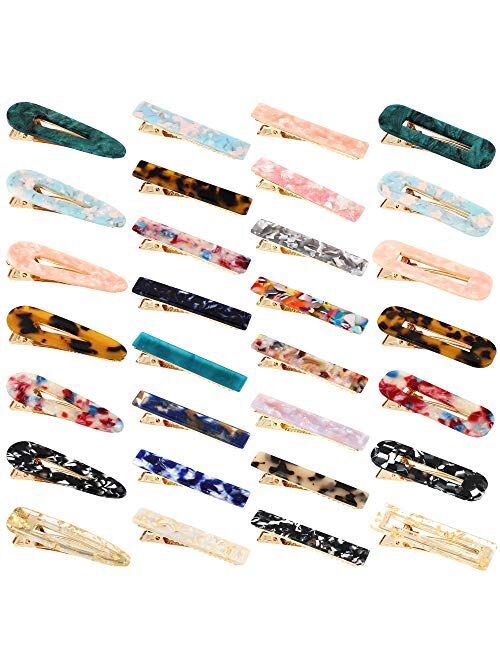 Keopel 30pcs Resin Hair Clips Set, Acrylic Alligator Clips Hair Accessories Leopard Print Hair Barrettes for Women