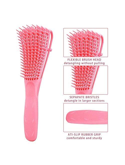 Detangling Brush for Curly Hair, blackHair Detangler, Afro Textured 3a to 4c Kinky Wavy, for Wet/Dry/Long Thick Curly Hair, Exfoliating Your Scalp for Beautiful and Shiny