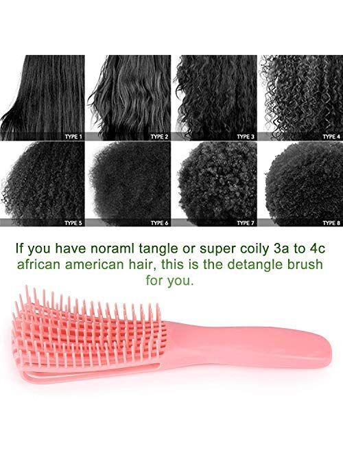 Detangling Brush for Curly Hair, blackHair Detangler, Afro Textured 3a to 4c Kinky Wavy, for Wet/Dry/Long Thick Curly Hair, Exfoliating Your Scalp for Beautiful and Shiny