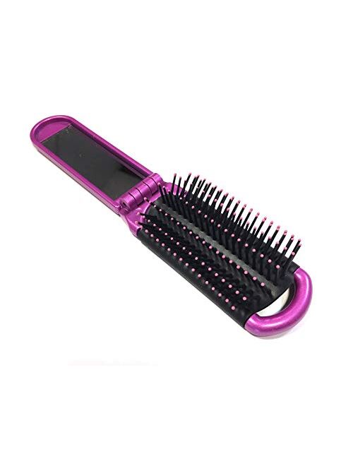 ALAZCO Colorful Hair Brush Choose from Folding style and Rainbow Bristles
