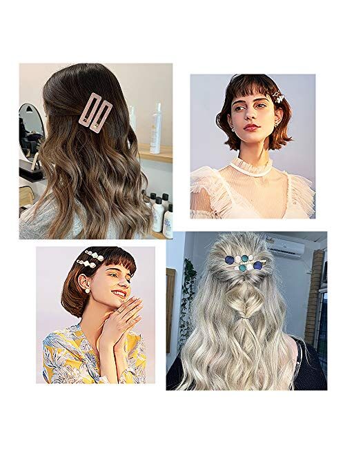 Fashion Hair Clips Set, 20 PCS Korean Style Acrylic Resin Hair Barrettes, Sweet Artificial Macaron Hair Clips Hairpin for Women Ladies Girls
