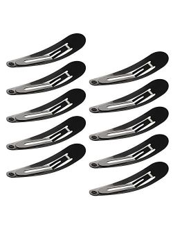 Hotop 50 Pack Snap Hair Clips Hair Barrettes for Women, 50 mm (Black)