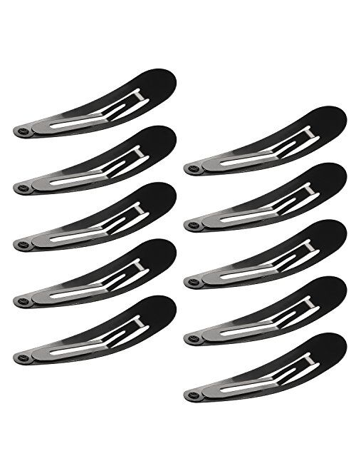 Hotop 50 Pack Snap Hair Clips Hair Barrettes for Women, 50 mm (Black)
