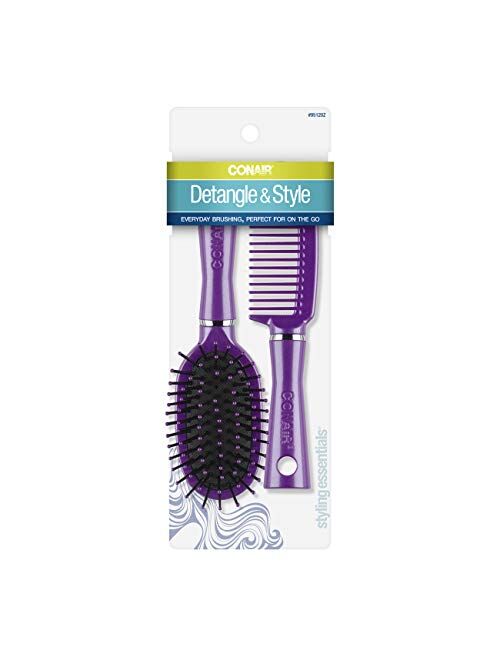 Conair Fusion Hair Brush & Comb, Cushion, Mid-Size, Colors May Vary