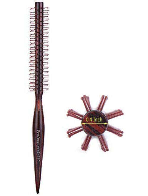 Small Mini Round Hair Brush Nylon Bristles, Short Hair Blow Drying Styling Roll Hairbrush