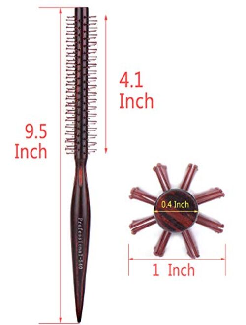 Small Mini Round Hair Brush Nylon Bristles, Short Hair Blow Drying Styling Roll Hairbrush