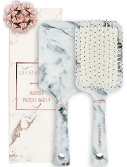 Lily England Paddle Brush Best for Detangling, Straightening Hair and Blowdrying - Marble