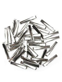 TKOnline 120pcs 1-3/4 Inch(45 mm) Silver Alligator Hair Clip Flat Top with Teeth Single Prong Metal Clips Hairbow Accessory for Arts Crafts Projects, Hair Care Hair Clips