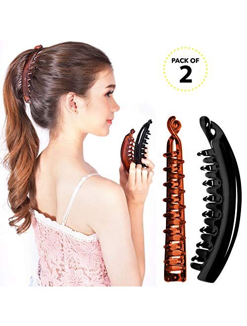 RC ROCHE ORNAMENT Womens Hair Premium Quality Banana Ponytail Maker Clincher Clip