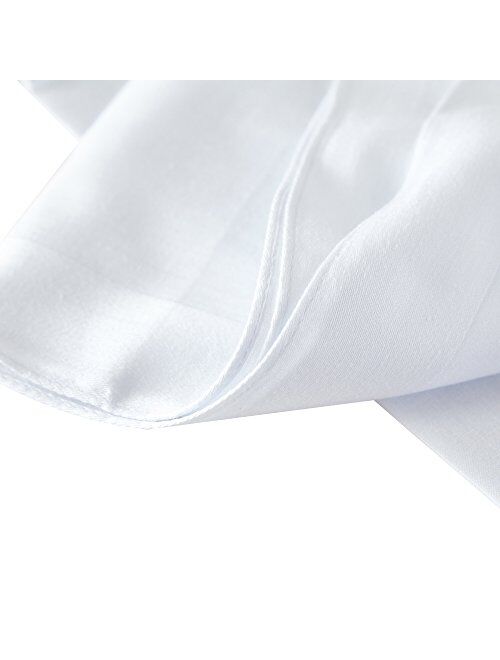 Men's Handkerchiefs,100% Soft Cotton,White HankiePack of 12 Pieces