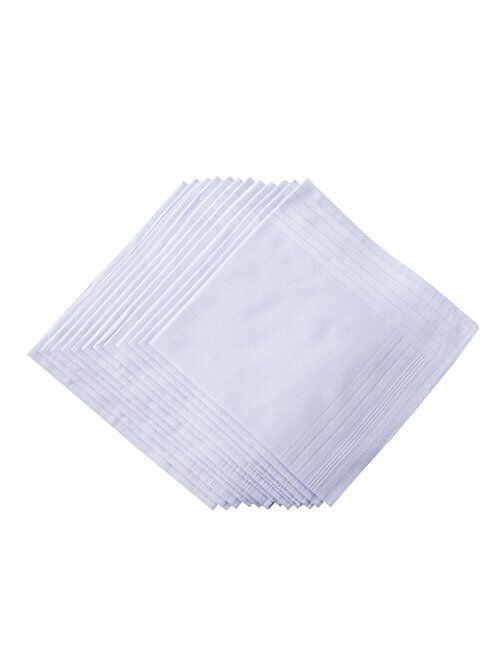 Men's Pure White 100% Cotton Handkerchief