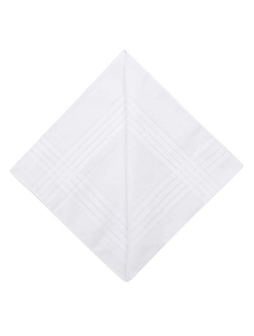 Pierre Cardin Handkerchief 16" x 16" with Satin Cord 13 Pack - White Poly Blend Permanent Press