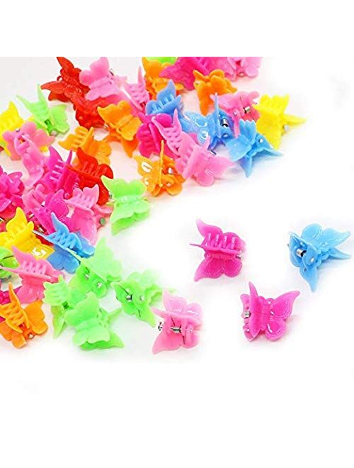Butterfly Hair Clips, 100 Packs Assorted Color Beautiful Mini Butterfly Hair Clips Hair Accessories for Girls and WomenRandom ColorBy Xloey