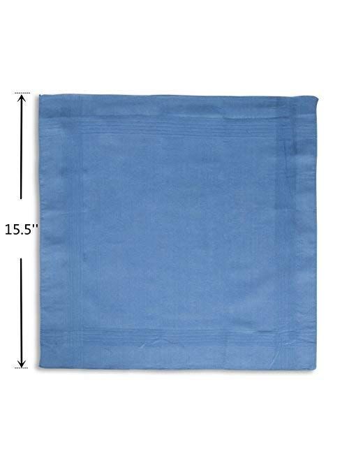 Selected Hanky 100% Pure Cotton Handkerchiefs with Stiching Assorted Color
