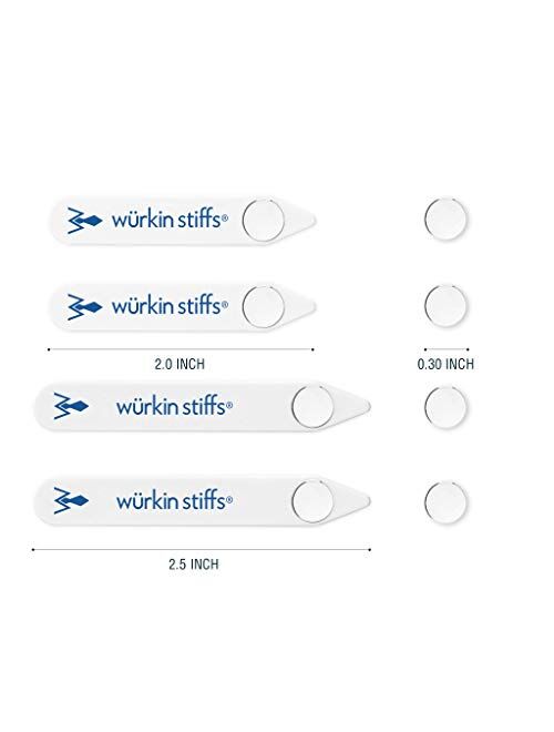 Wurkin Stiffs - 2 pair 2.0 inch and 2.5 inch Stiff-N-Stay Plastic Magnetic Collar Stays with storage case