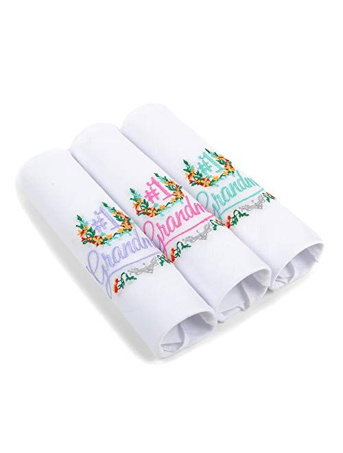 Women's Fancy Embroidered Handkerchiefs - Floral Designs & More