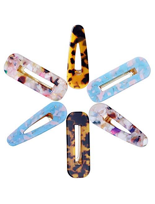 10 Pcs Hair Clips Pearl Hair Barrettes Fashion Geometric Acrylic Resin Alligator Hair Clips Hair Pins for Women Ladies Hair Accessories