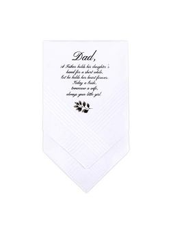 W&F GIFT Wedding Handkerchief Gift for Bride Groom Mom Dad Grand New Step Parents Friends