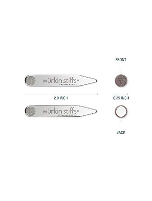 Wurkin Stiffs Two 2.0-Inch Magnetic Power Stays in storage case - Collar Stays - TSA Friendly