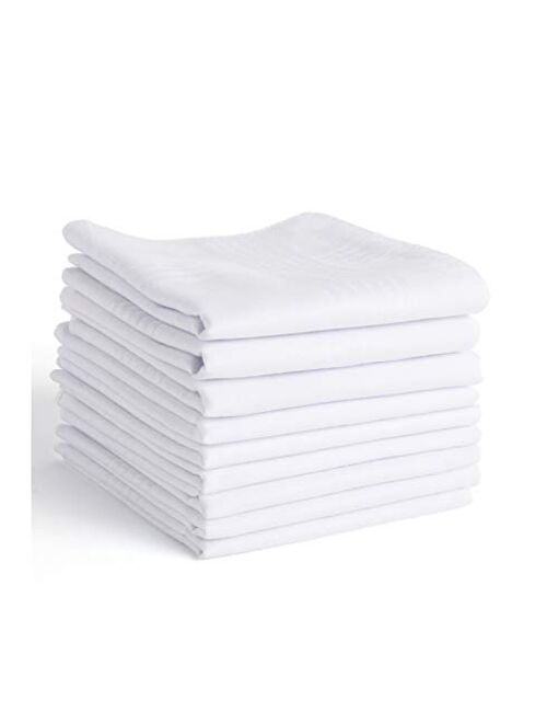 Men's Handkerchiefs,100% Soft Cotton,White Hankie