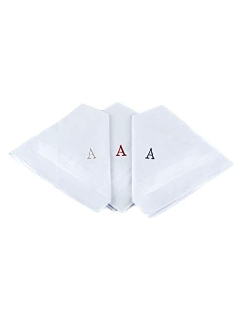 Boxed 3 pc. Initial Cotton Handkerchiefs, INITIAL