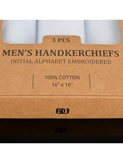 Boxed 3 pc. Initial Cotton Handkerchiefs, INITIAL