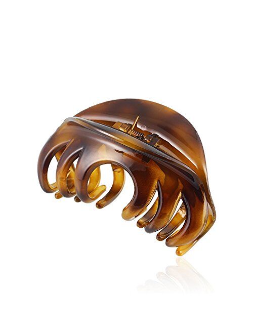 Rosette Large Chic Styling Hair Claw Clip Organic Glass Hair Clips Clamps Indoor Outdoor Hair Grip Hairpins Hairgrip for Women and Girls Hair Barrettes For Thick Hair