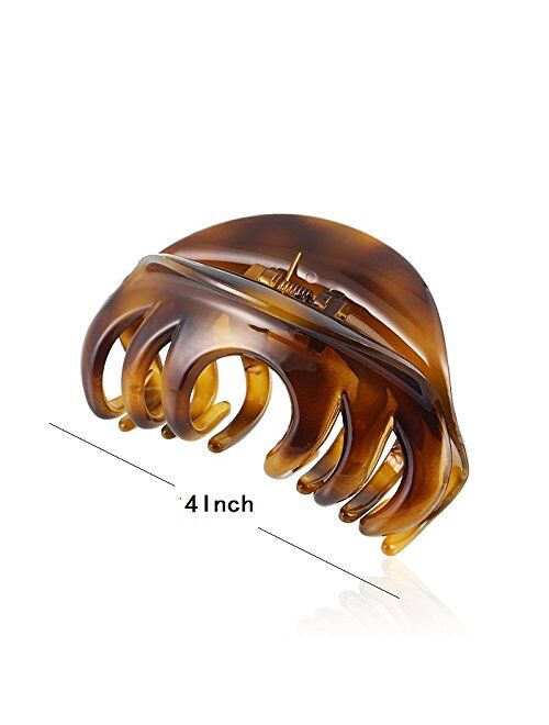 Rosette Large Chic Styling Hair Claw Clip Organic Glass Hair Clips Clamps Indoor Outdoor Hair Grip Hairpins Hairgrip for Women and Girls Hair Barrettes For Thick Hair