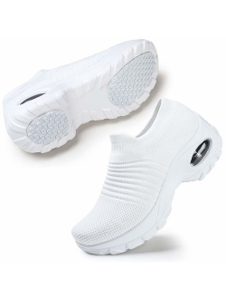 Slip On Breathe Mesh Walking Shoes Fashion Sneakers Comfort Wedge Platform Loafers