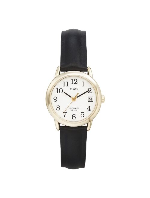 Women&#39;s Timex Easy Reader Watch with Leather Strap- Gold/Black T2H341JT