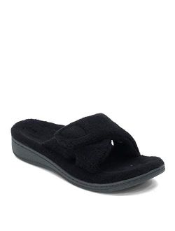 Women's Indulge Relax Comfortable Cozy Adjustable House Slippers that include Three-Zone Comfort with Orthotic Insole Arch Support