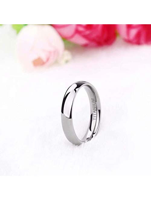 TIGRADE 2mm 4mm 6mm 8mm 10mm Titanium Ring Plain Dome High Polished Wedding Band Comfort Fit Size 3-15