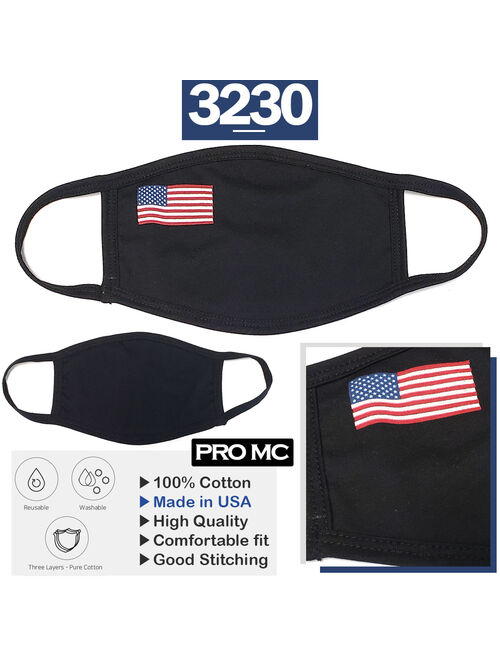 4Pcs USA Flag Print Unisex Face Mask Protect Reusable 100% Cotton Comfy Washable Made In USA