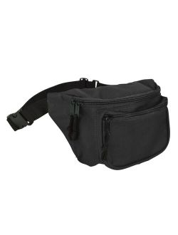 Fanny Pack w/ 3 Pockets Traveling Belt Pouch Waist Wallet Concealer Black