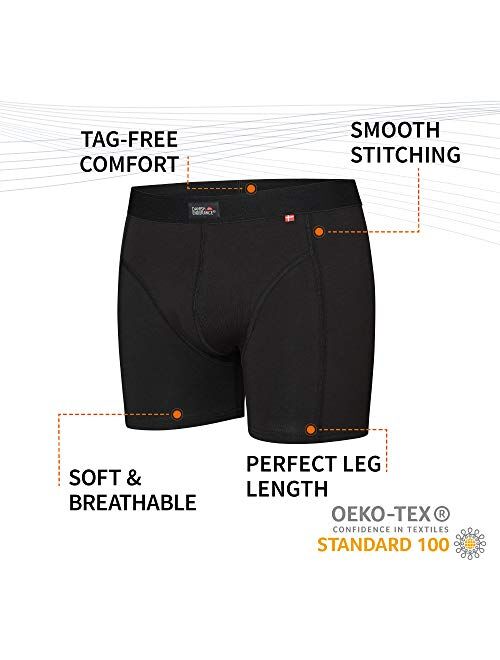 DANISH ENDURANCE Men’s Cotton Briefs 3 Pack Classic Underwear Pants Comfortable Hip Waistband Black Tag-Free White