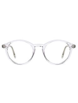 TIJN Blue Light Blocking Glasses Vintage Thick Round Rim Frame Eyeglasses